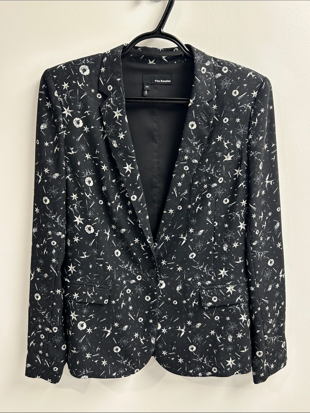 The Kooples Black Blazer with White Star Print